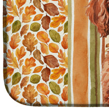Load image into Gallery viewer, Miniature Red Poodle Heirloom Fall Dish Drying Mat