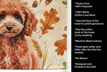 Load image into Gallery viewer, Miniature Red Poodle Heirloom Fall Kitchen Towel