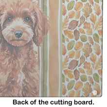 Load image into Gallery viewer, Miniature Red Poodle Heirloom Fall Glass Cutting Board