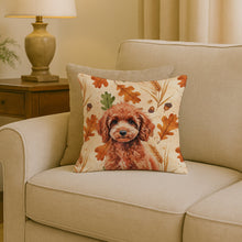 Load image into Gallery viewer, Miniature Red Poodle Heirloom Fall Throw Pillow