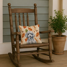 Load image into Gallery viewer, Miniature Silver Poodle Heirloom Fall Throw Pillow