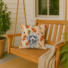 Load image into Gallery viewer, Miniature Silver Poodle Heirloom Fall Throw Pillow
