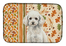 Load image into Gallery viewer, Miniature White Poodle Heirloom Fall Dish Drying Mat