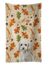 Load image into Gallery viewer, Miniature White Poodle Heirloom Fall Kitchen Towel