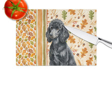 Load image into Gallery viewer, Standard Black Poodle Heirloom Fall Glass Cutting Board