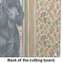 Load image into Gallery viewer, Standard Black Poodle Heirloom Fall Glass Cutting Board