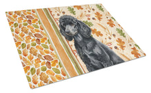 Load image into Gallery viewer, Standard Black Poodle Heirloom Fall Glass Cutting Board