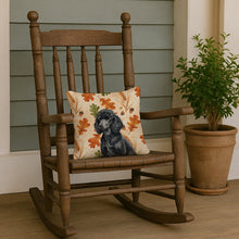 Load image into Gallery viewer, Standard Black Poodle Heirloom Fall Throw Pillow