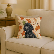 Load image into Gallery viewer, Standard Black Poodle Heirloom Fall Throw Pillow