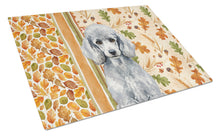 Load image into Gallery viewer, Standard Silver Poodle Heirloom Fall Glass Cutting Board