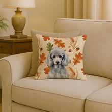 Load image into Gallery viewer, Standard Silver Poodle Heirloom Fall Throw Pillow