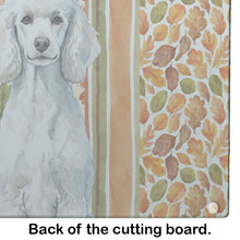 Load image into Gallery viewer, Standard White Poodle Heirloom Fall Glass Cutting Board