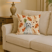 Load image into Gallery viewer, Standard White Poodle Heirloom Fall Throw Pillow