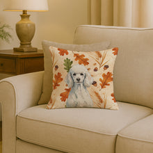 Load image into Gallery viewer, Standard White Poodle Heirloom Fall Throw Pillow