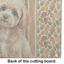 Load image into Gallery viewer, Toy Apricot Poodle Heirloom Fall Glass Cutting Board