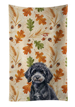 Load image into Gallery viewer, Toy Black Poodle Heirloom Fall Kitchen Towel