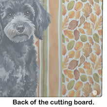 Load image into Gallery viewer, Toy Black Poodle Heirloom Fall Glass Cutting Board