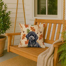 Load image into Gallery viewer, Toy Black Poodle Heirloom Fall Throw Pillow
