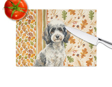 Load image into Gallery viewer, Toy Parti Poodle Heirloom Fall Glass Cutting Board