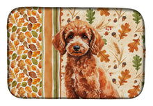 Load image into Gallery viewer, Toy Red Poodle Heirloom Fall Dish Drying Mat