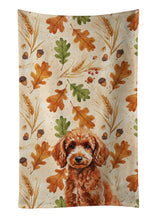 Load image into Gallery viewer, Toy Red Poodle Heirloom Fall Kitchen Towel