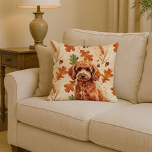 Load image into Gallery viewer, Toy Red Poodle Heirloom Fall Throw Pillow