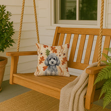 Load image into Gallery viewer, Toy Silver Poodle Heirloom Fall Throw Pillow