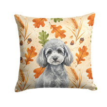 Load image into Gallery viewer, Toy Silver Poodle Heirloom Fall Throw Pillow