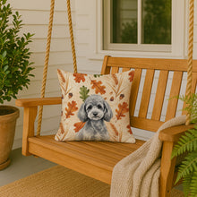 Load image into Gallery viewer, Toy Silver Poodle Heirloom Fall Throw Pillow