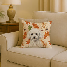 Load image into Gallery viewer, Toy White Poodle Heirloom Fall Throw Pillow