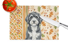 Load image into Gallery viewer, Portuguese Water Dog Heirloom Fall Glass Cutting Board