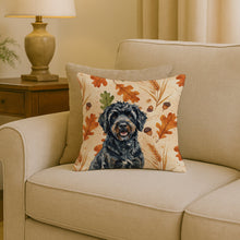 Load image into Gallery viewer, Black Portuguese Water Dog Heirloom Fall Throw Pillow