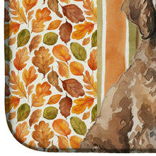 Load image into Gallery viewer, Brown Portuguese Water Dog Heirloom Fall Dish Drying Mat