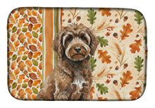 Load image into Gallery viewer, Brown Portuguese Water Dog Heirloom Fall Dish Drying Mat