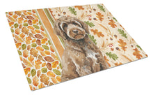 Load image into Gallery viewer, Brown Portuguese Water Dog Heirloom Fall Glass Cutting Board
