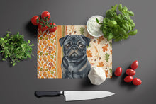 Load image into Gallery viewer, Black Pug Heirloom Fall Glass Cutting Board