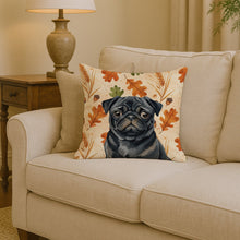 Load image into Gallery viewer, Black Pug Heirloom Fall Throw Pillow