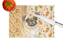 Load image into Gallery viewer, Fawn Pug Heirloom Fall Glass Cutting Board
