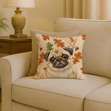 Load image into Gallery viewer, Fawn Pug Heirloom Fall Throw Pillow