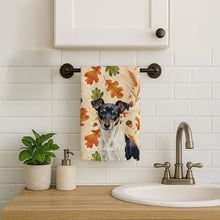 Load image into Gallery viewer, Black and White Rat Terrier Heirloom Fall Kitchen Towel
