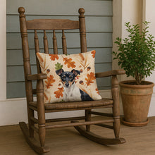 Load image into Gallery viewer, Black and White Rat Terrier Heirloom Fall Throw Pillow