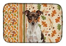 Load image into Gallery viewer, Chocolate and White Rat Terrier Heirloom Fall Dish Drying Mat