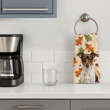 Load image into Gallery viewer, Chocolate and White Rat Terrier Heirloom Fall Kitchen Towel