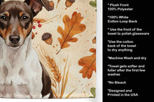 Load image into Gallery viewer, Chocolate and White Rat Terrier Heirloom Fall Kitchen Towel