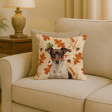 Load image into Gallery viewer, Chocolate and White Rat Terrier Heirloom Fall Throw Pillow