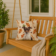 Load image into Gallery viewer, Chocolate and White Rat Terrier Heirloom Fall Throw Pillow