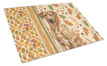 Load image into Gallery viewer, Rhodesian Ridgeback Heirloom Fall Glass Cutting Board