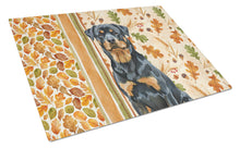 Load image into Gallery viewer, Rottweiler Heirloom Fall Glass Cutting Board