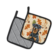 Load image into Gallery viewer, Rottweiler Heirloom Fall Pair of Pot Holders