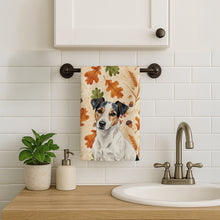 Load image into Gallery viewer, White with Black Markings Russell Terrier Heirloom Fall Kitchen Towel